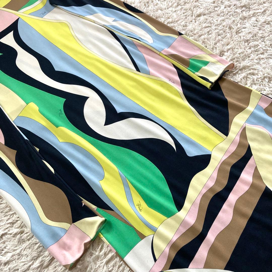 エミリオプッチ シルク混 プッチ柄 ワンピース 総柄 幾何学模様 マルチカラー