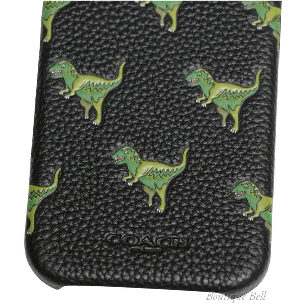 【コーチ】レキシー 恐竜 レザー iPhone16ケース ブラックマルチ