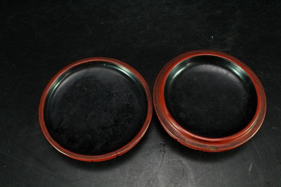 堆朱 刻果実虫 香合 漆 本堆朱保証 時代物(K-YC458)