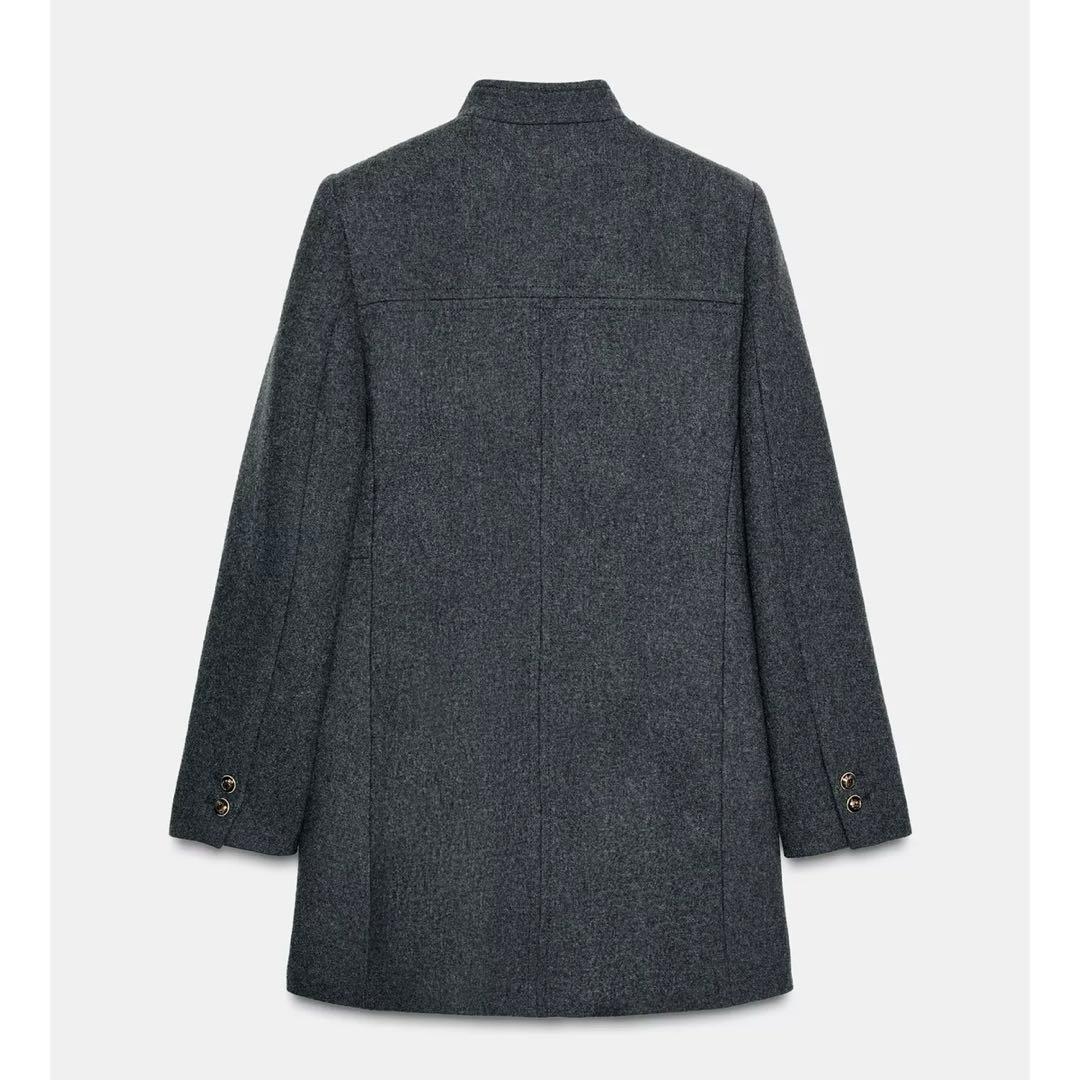 今期 新品 ZARAウールダブルブレストコート Sサイズ グレー
