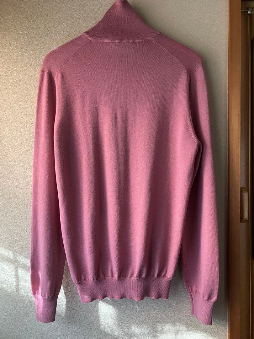 GRAN SASSO メリノウール 12G ハーフジップニット ピンク 52