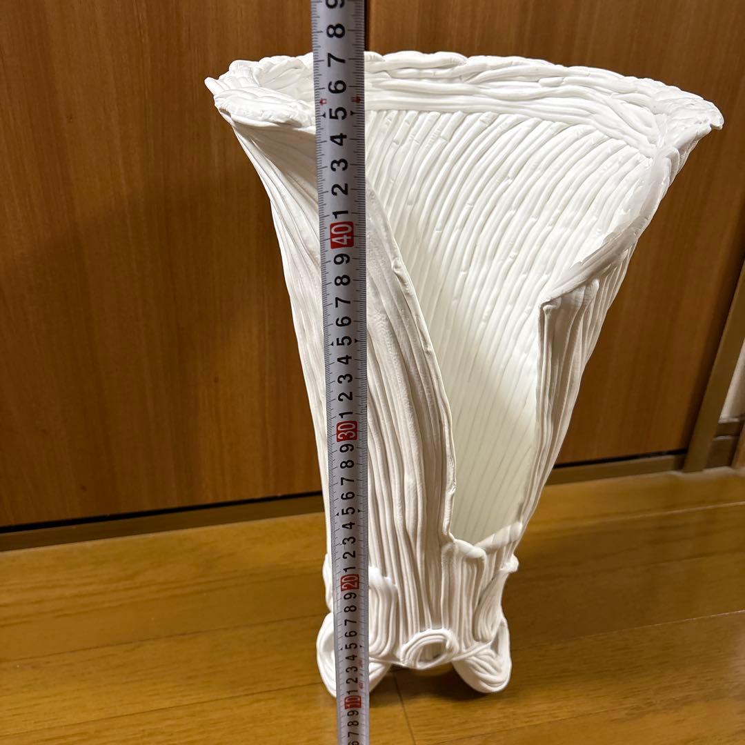 【新品未使用品】紲鉢(綱木紋) らせん美　Sスリット　ホワイト