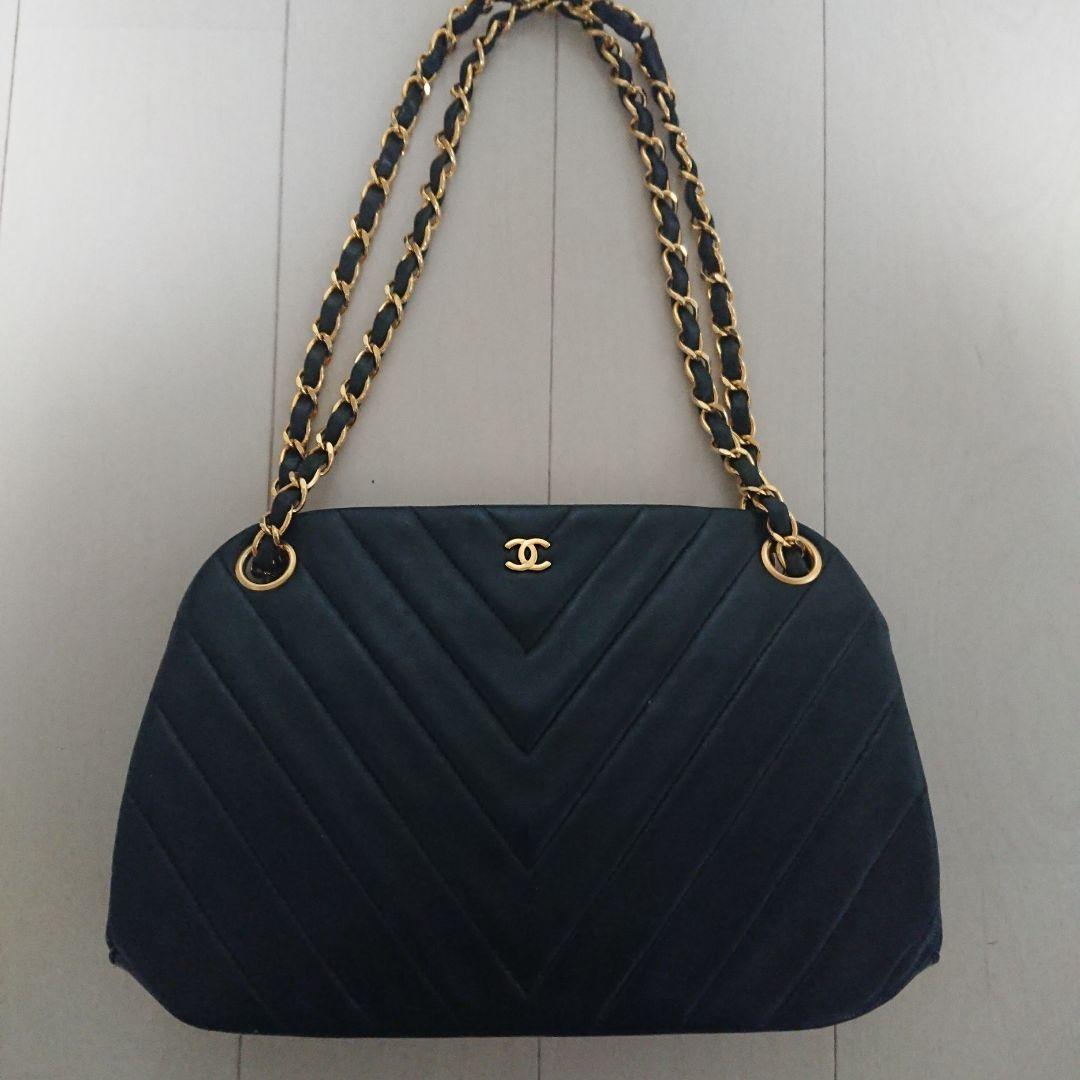 最終‼️極美品❤CHANELハンドバッグ Vステッチブラック レザー 2way