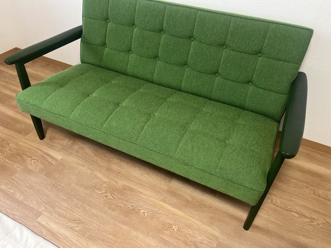 カリモク60 Kチェア 2シーター・グリーングリーン