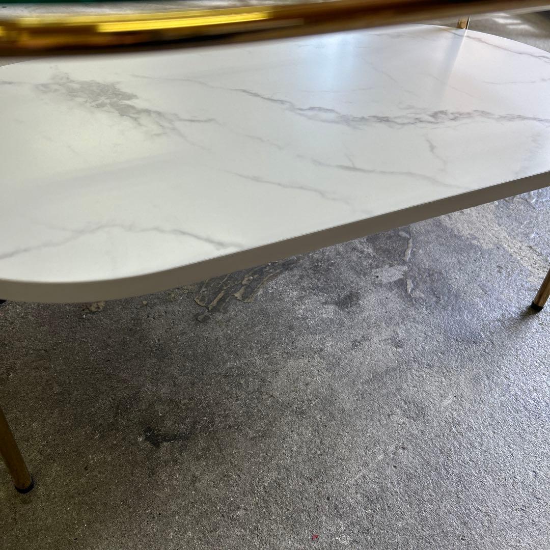 Francfranc レガート コーヒーテーブル S ゴールド×マーブル