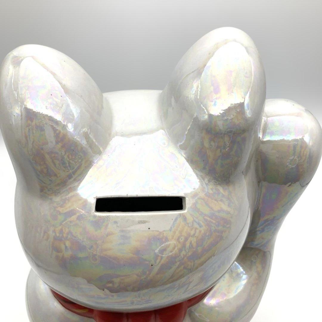 招き猫 貯金箱 右手招き 千客萬来 開運招福 特大 40cm レトロ キラキラ
