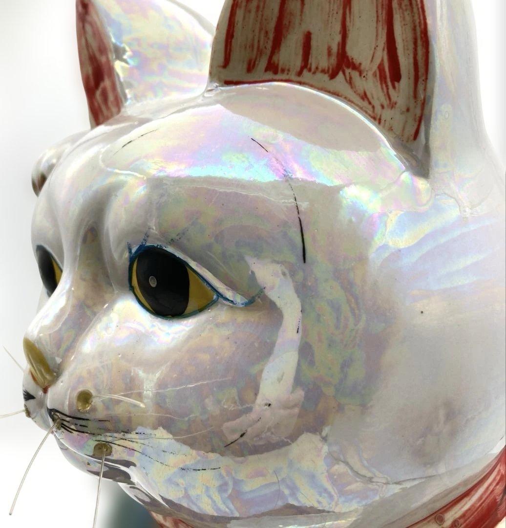 招き猫 貯金箱 右手招き 千客萬来 開運招福 特大 40cm レトロ キラキラ