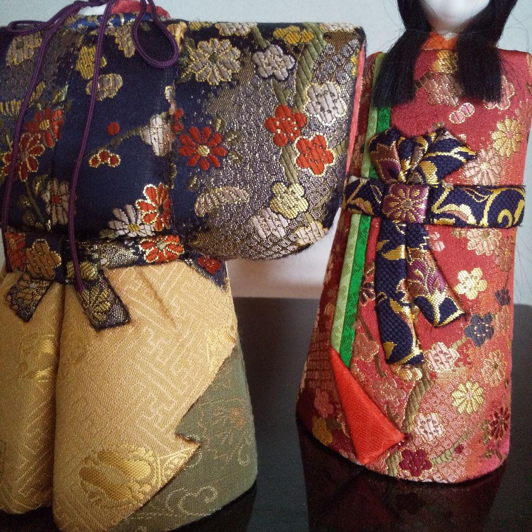 古典　親王飾り 立雛 木目込み人形 　桃の節句　伝統工芸品　京錦織り
