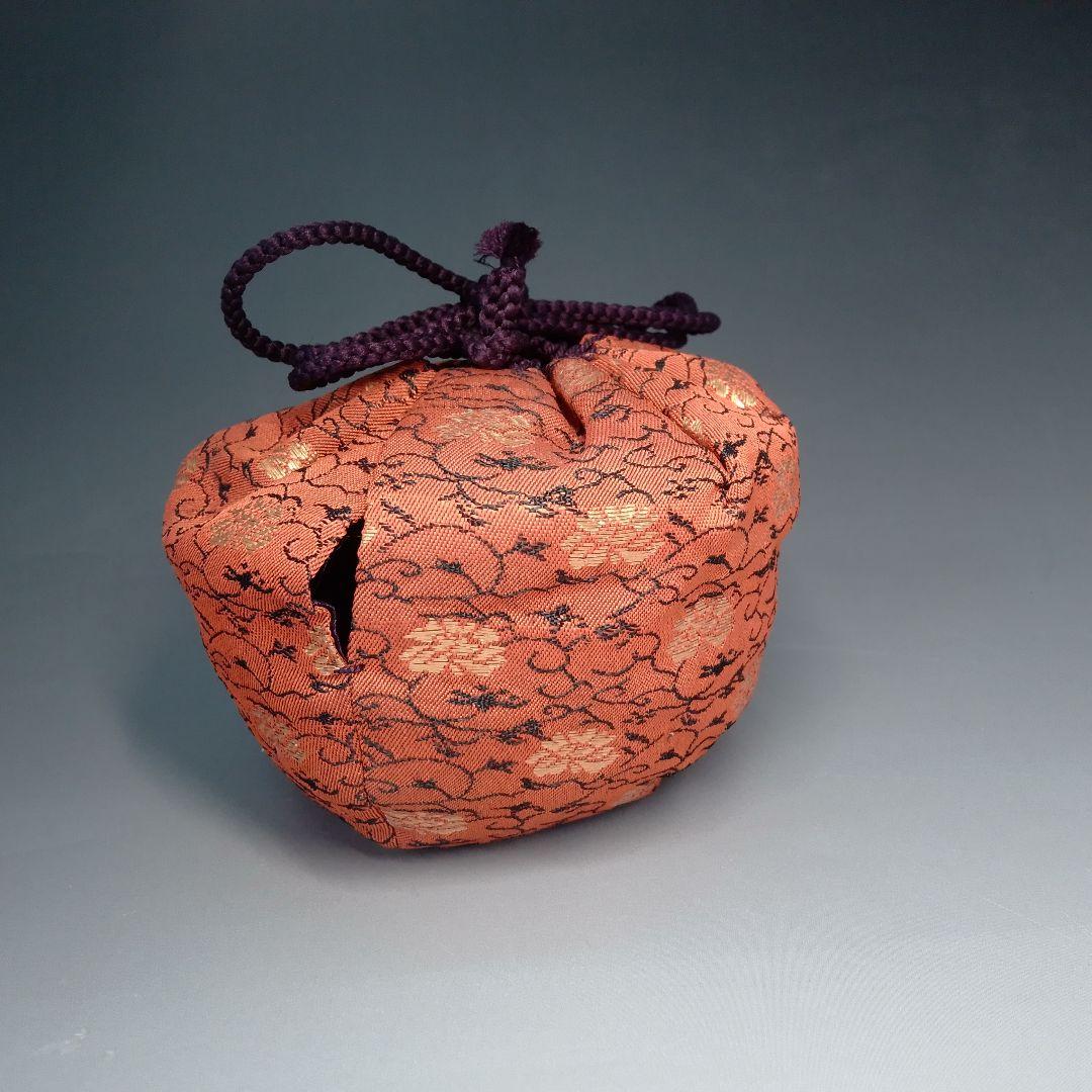 老松茶器　仕覆　一重蔓牡丹金襴　桜皮細工　茶筒　2点セット　専用