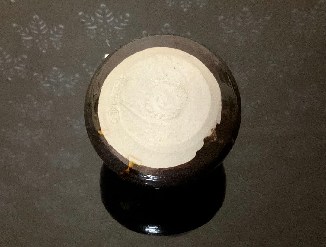 赤膚焼　二代目 小川二楽作　茶入　文琳　肩衝