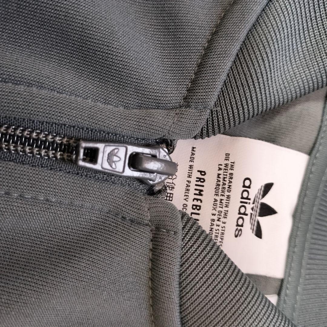 ★希少　アディダス　ジャージ　トラックジャケット　刺繍ロゴ　グレー　XL