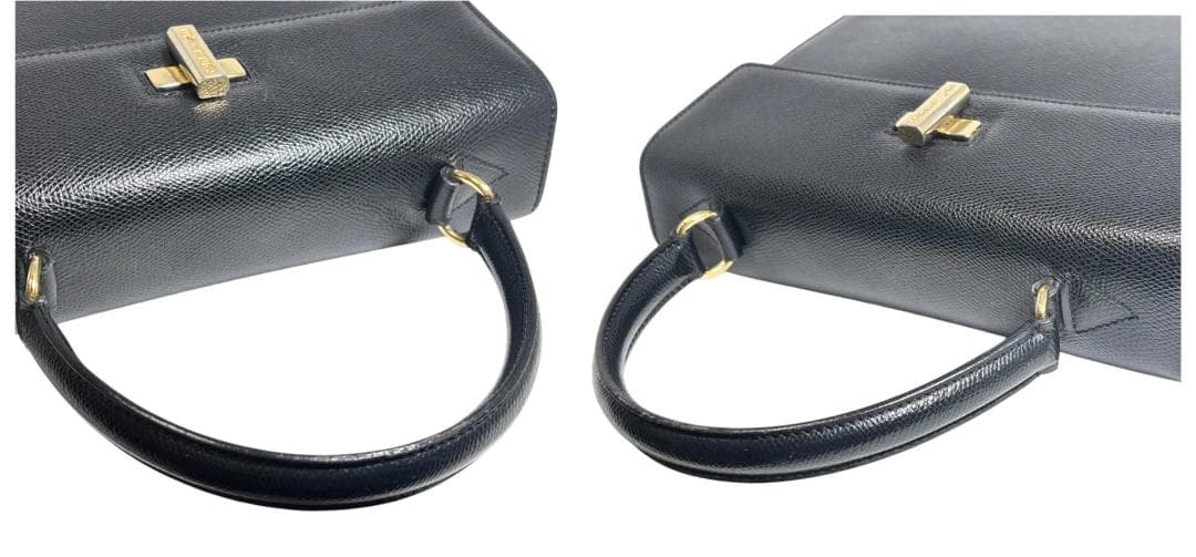 セリーヌ ヴィンテージ ターンロック 2WAY ハンドバッグ ゴールド ブラック