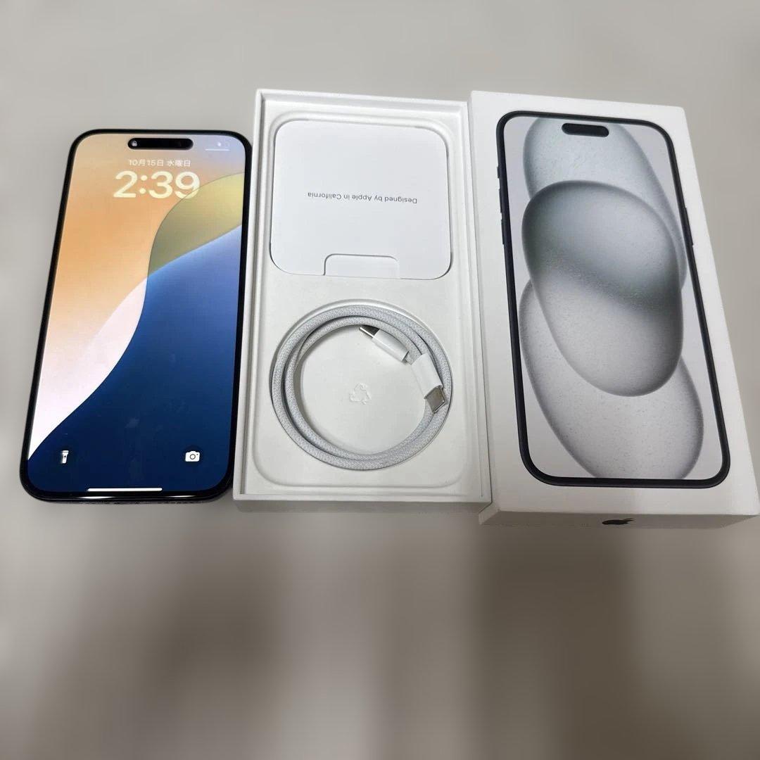 【電池最大容量91%】iPhone15Plus128GB 本体 箱SIMフリー