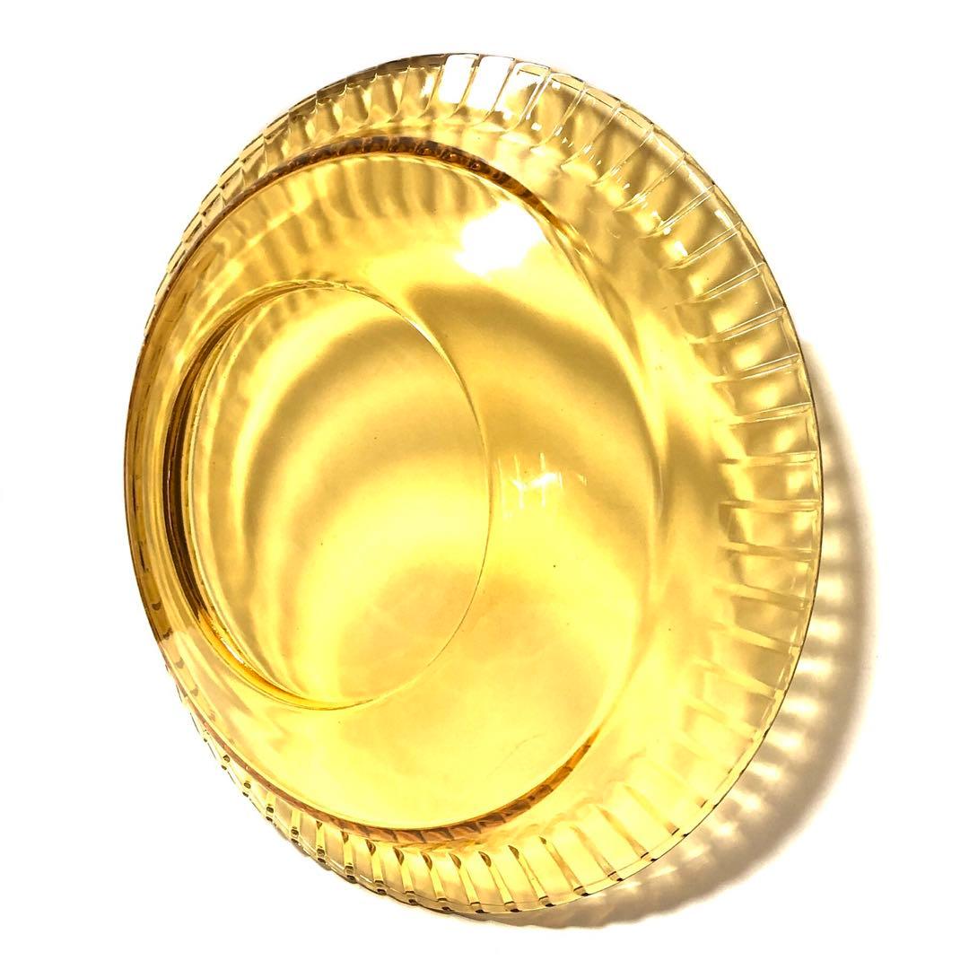 ■ガラス製　中皿　10枚■琥珀色・レトロ・和食・洋食・スイーツ・果物・野菜・肉