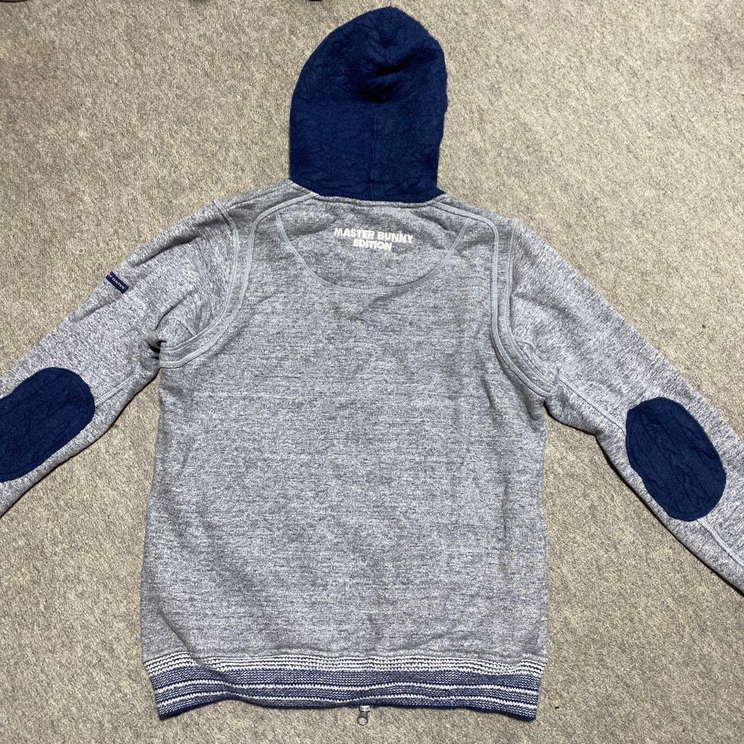 マスターバニー フード付きジップアップトレーナー グレー/ネイビーサイズ1