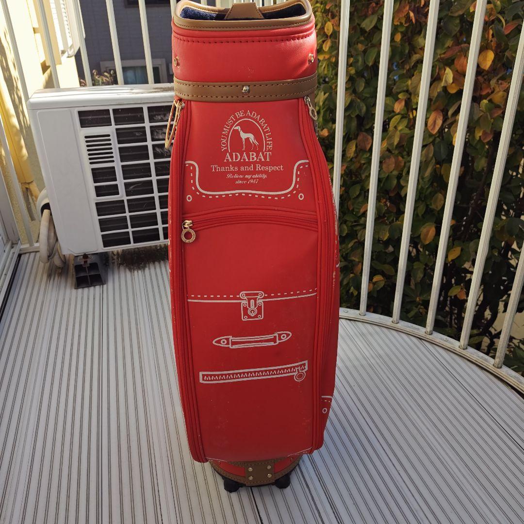 【OP追加お値段据置（7点セット）】赤いストライプデザインキャディバッグ