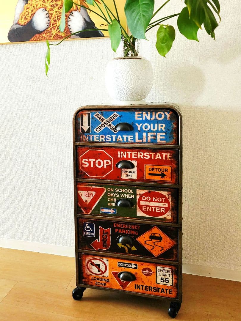 【限定出品】スチールチェスト　アメリカンヴィンテージ　5段　完成品