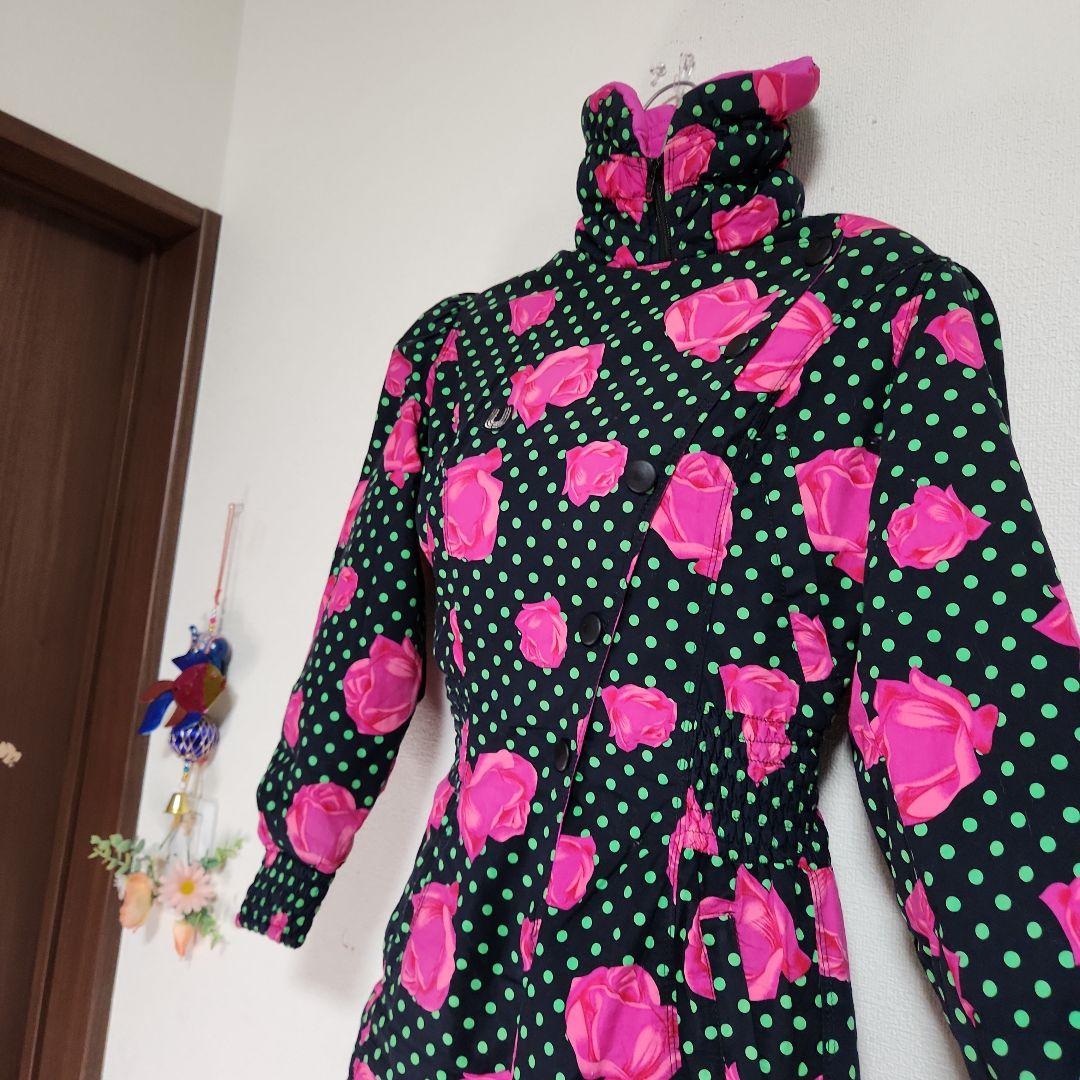 希少/イタリア製 ウンガロ スキーウェアジャンプスーツ 薔薇 ドット 38