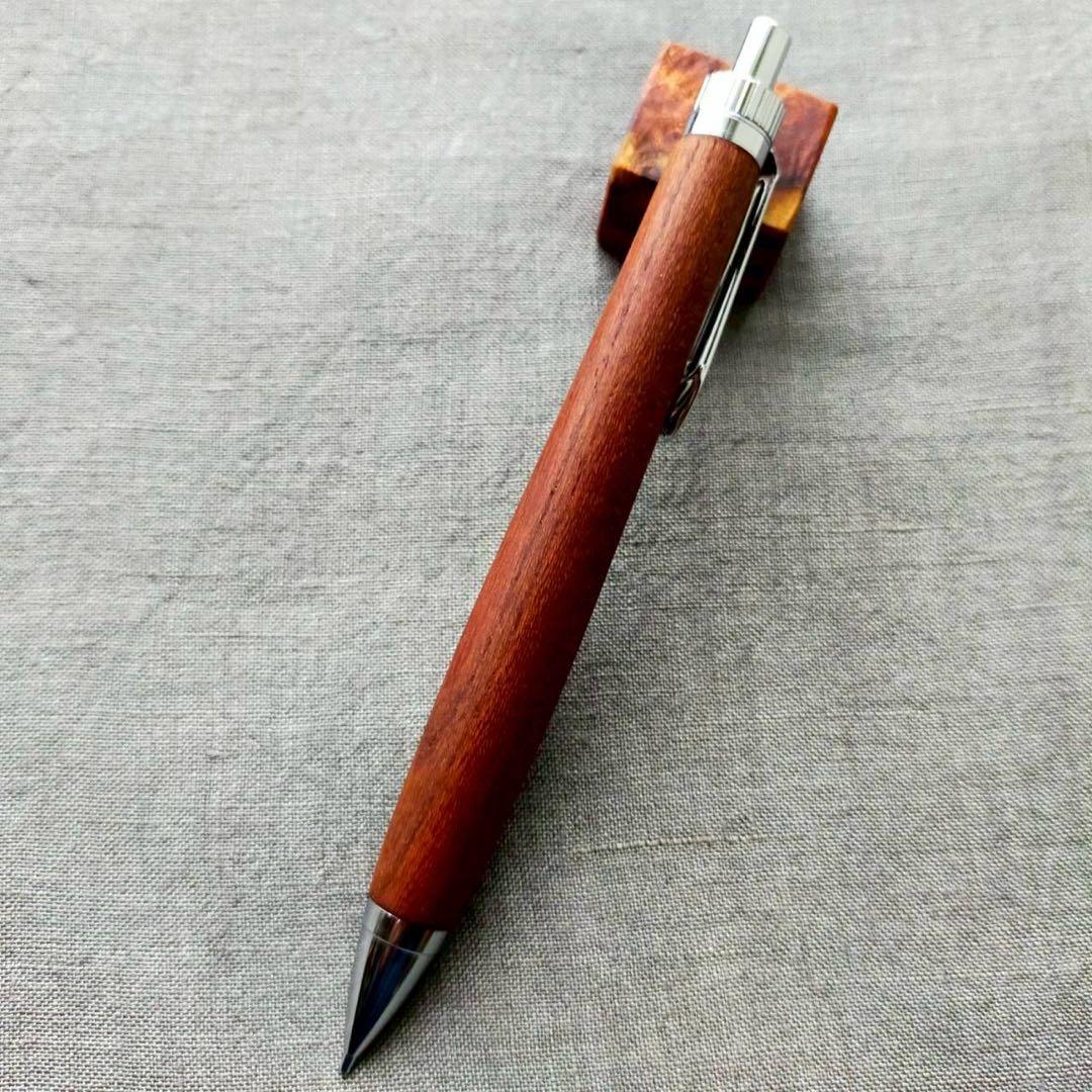 神代欅　鳥海山　ハンドメイド　木軸シャープペン　0.5mm　天然木　シルバー