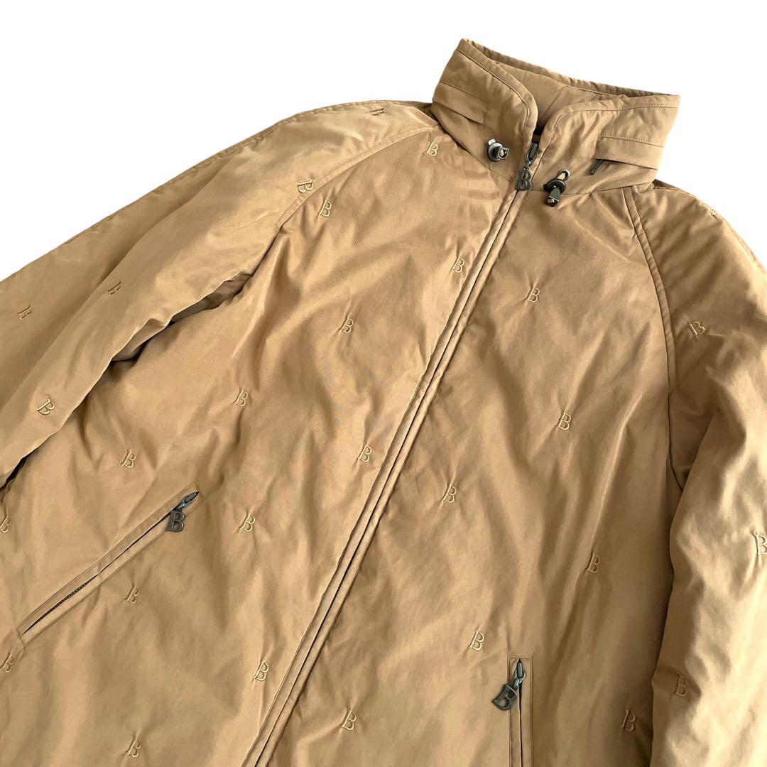 美品 90sヴィンテージ Burberry ロゴ総柄 中綿入り コート フード付