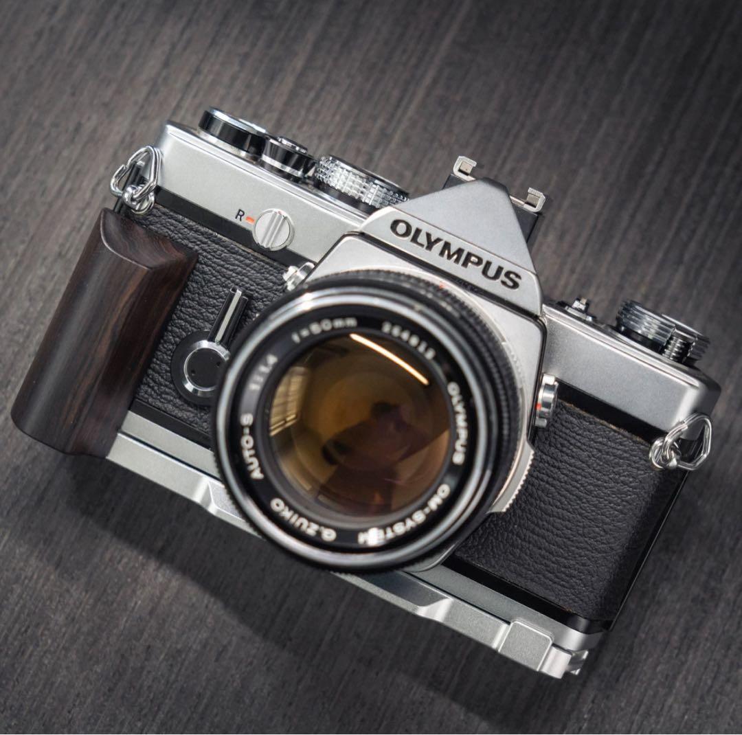 新品 OLYMPUS OM1、2、3用ハンドグリップ （黒檀/アルミニウム)