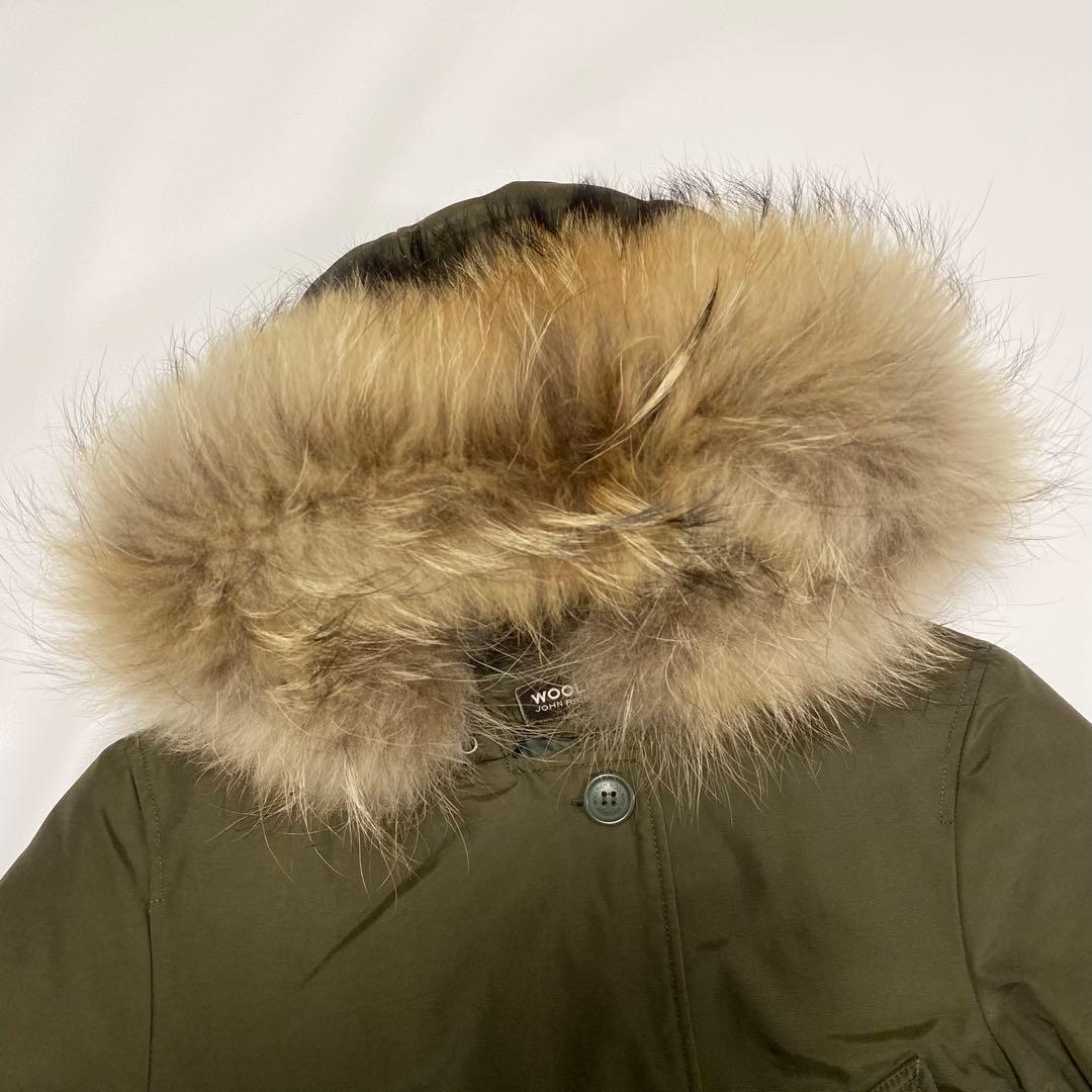 WOOLRICH ダウンコート　アークティックパーカー　ラクーンファー　カーキ
