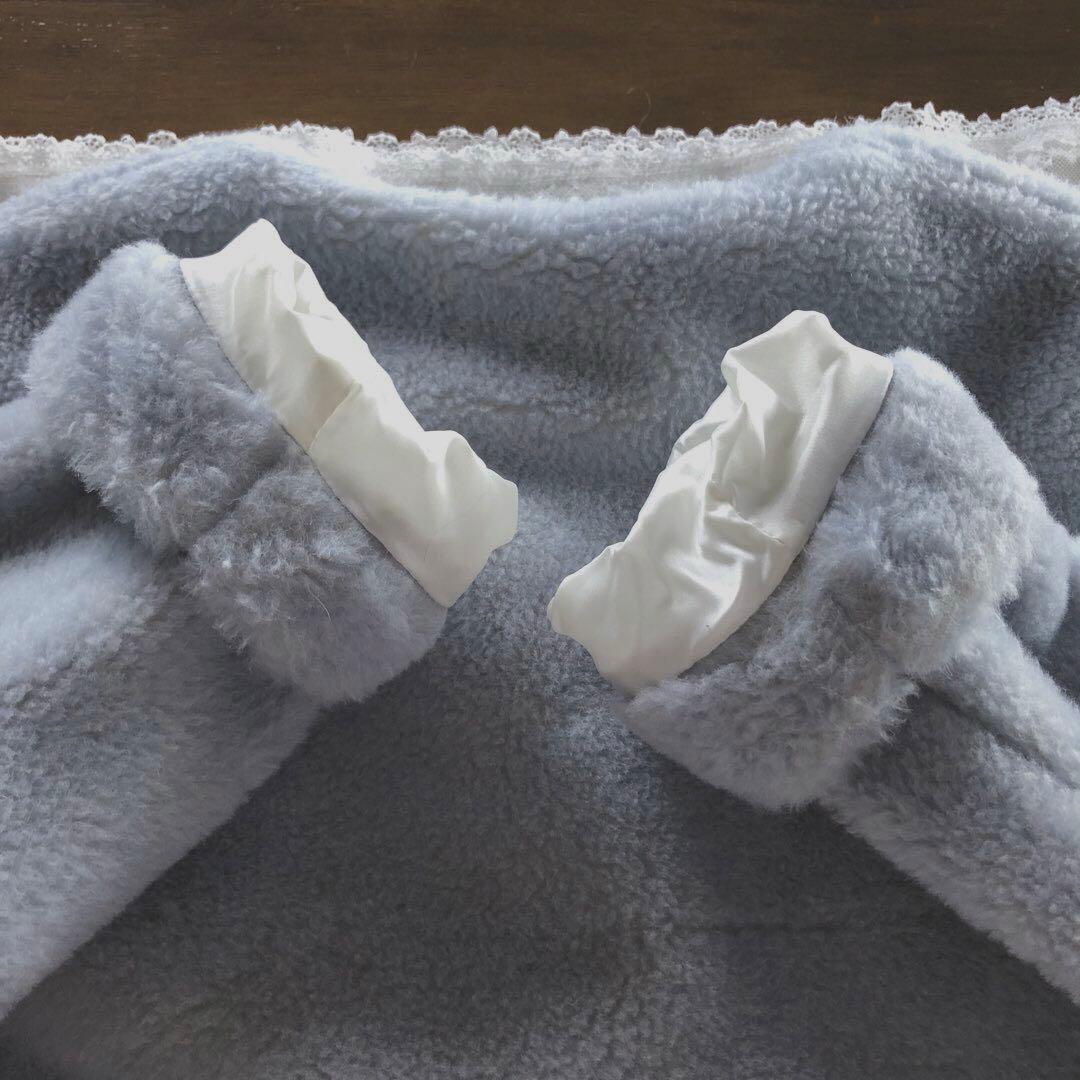 美品　ハリスワーフロンドン　レディース　ノーカラー　コート　アウター　水色　L