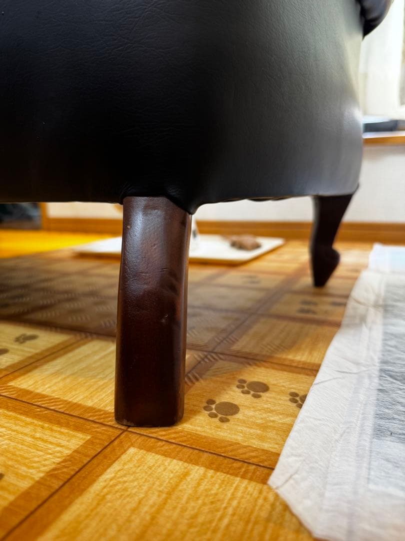 アンティーク黒革ソファ（ドール用）お値引中