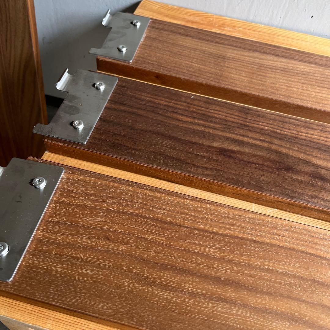 美品★無印 ステンレスユニットシェルフ・追加小棚／ウォールナット材 ３個セット