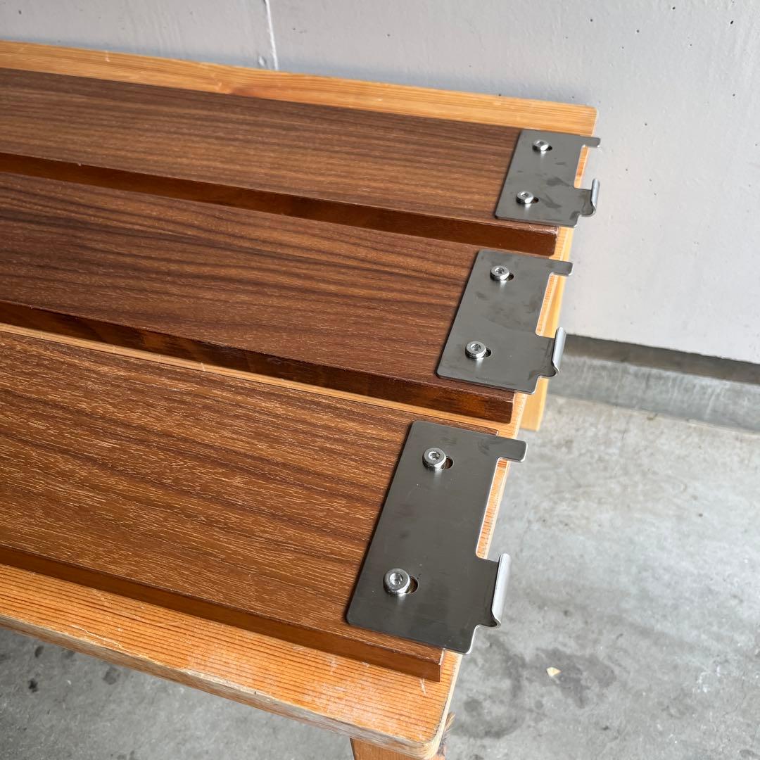 美品★無印 ステンレスユニットシェルフ・追加小棚／ウォールナット材 ３個セット