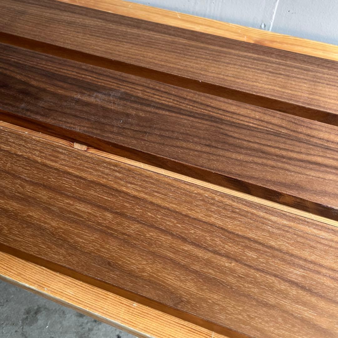 美品★無印 ステンレスユニットシェルフ・追加小棚／ウォールナット材 ３個セット