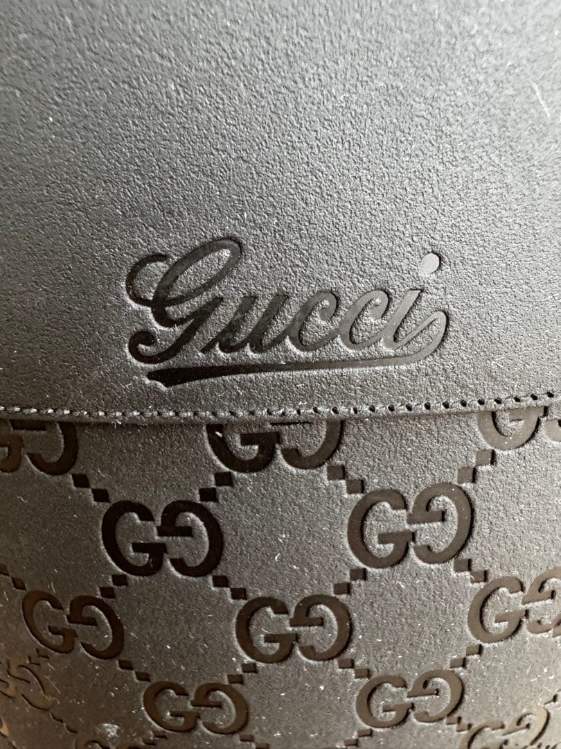 GUCCI ブラック GGパターン レインブーツ