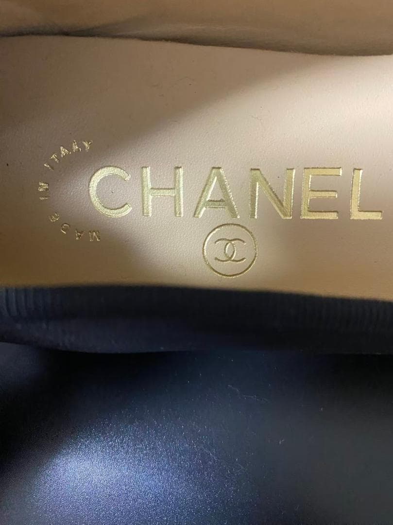 シャネル パンプス　ココマーク　黒　レザー リボン　37 き