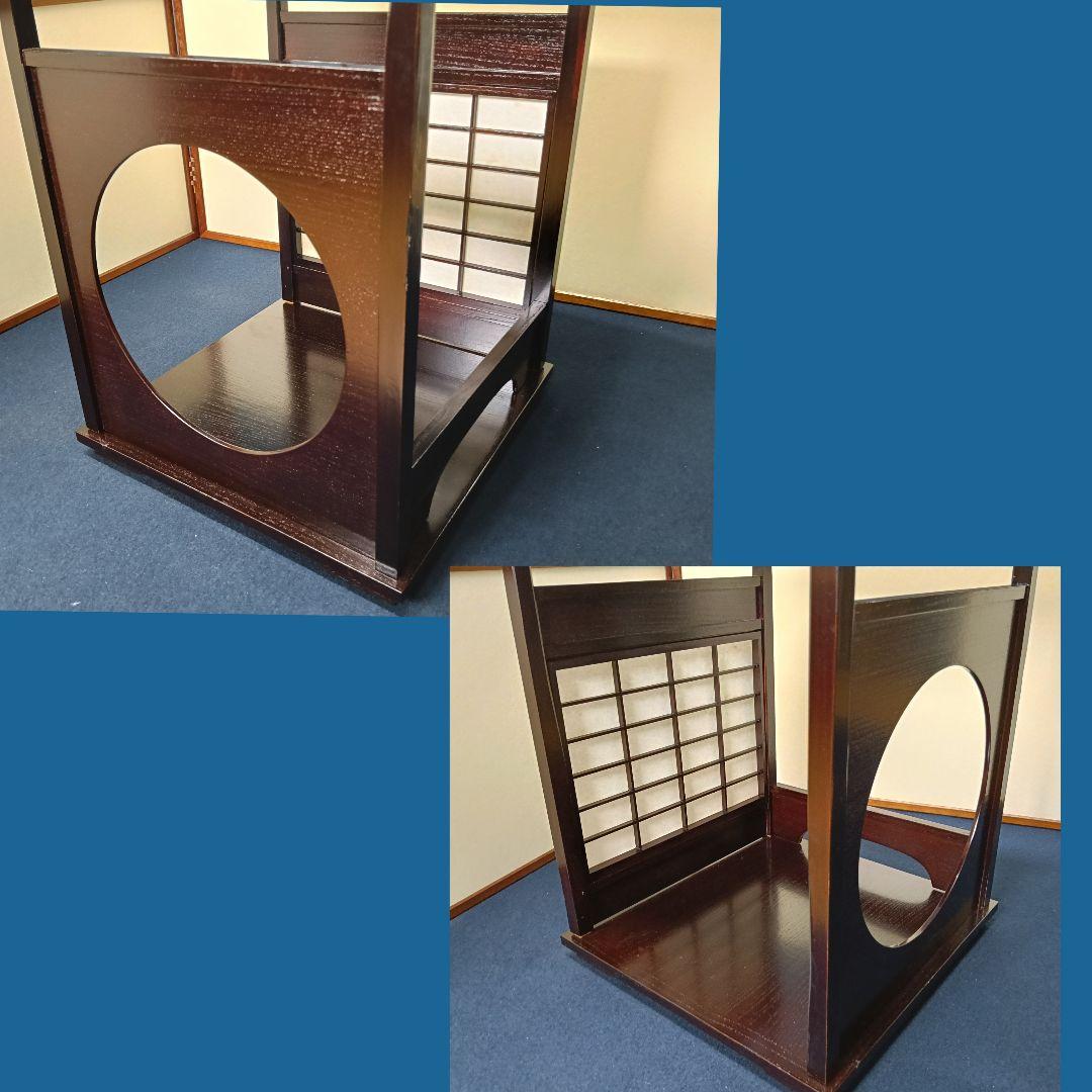 AO42 吉野棚 平安光入作 溜塗 組立 圓龍斎好 共箱 外箱 美品 茶道具棚