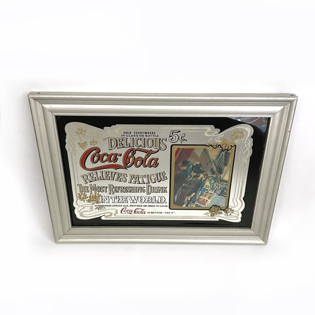 当時物！コカ コーラ ヴィンテージのパブミラー