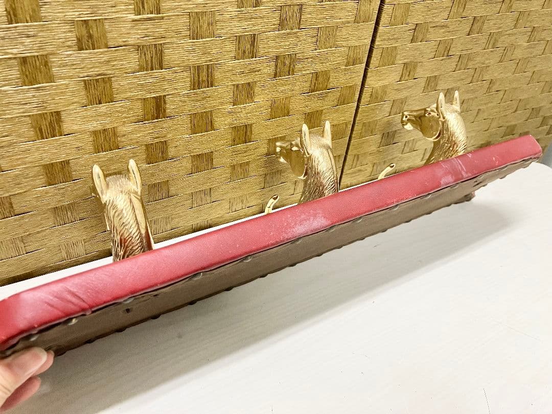 現状品 希少 バロッサバレンティ 壁掛けフック 馬 真鍮 3連フック