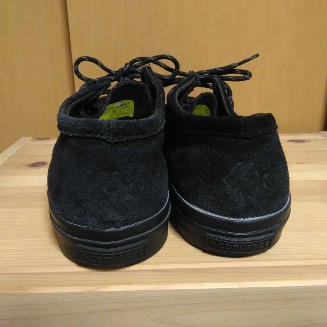 黒 スエード モカシン 編みひも付き