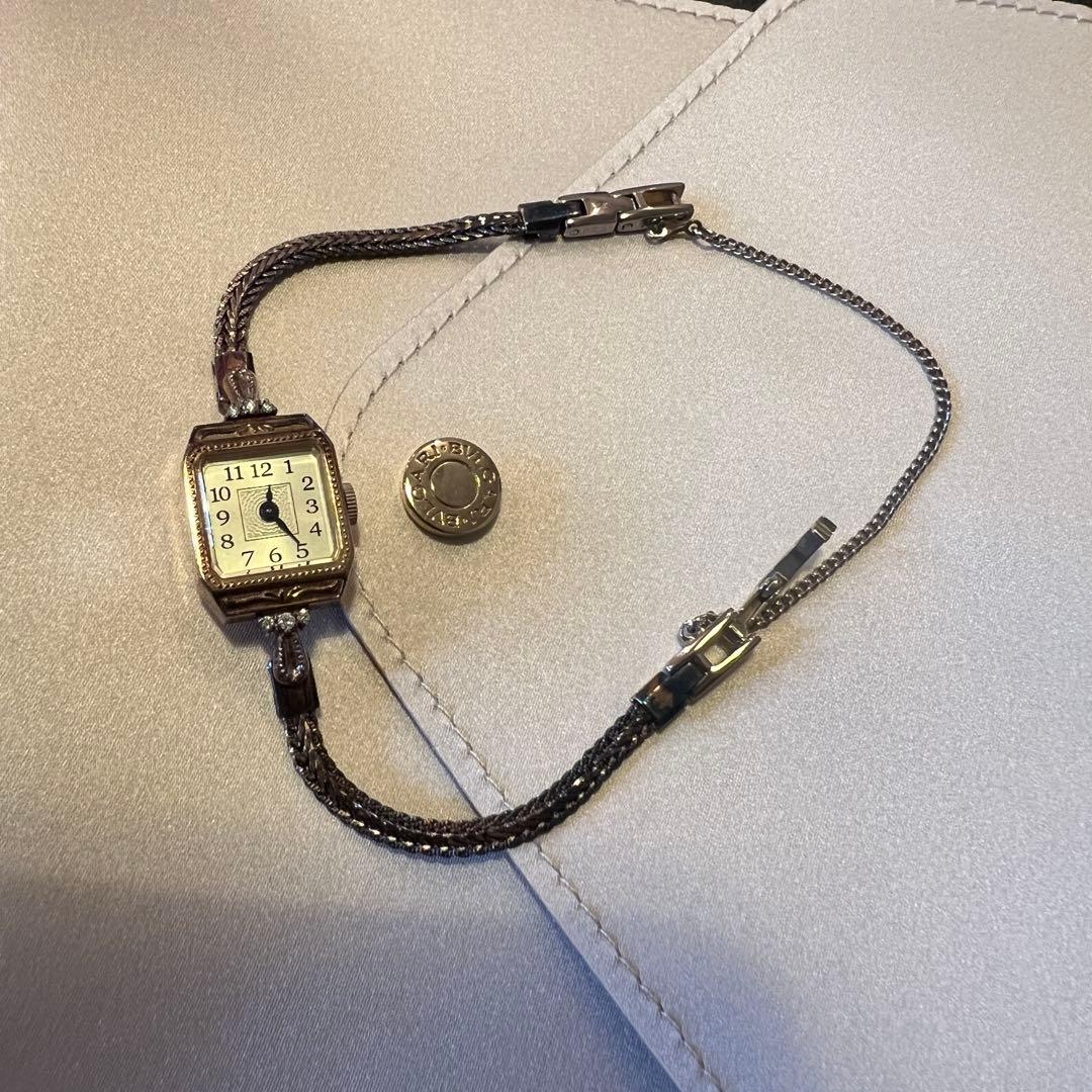 agete ゴールド スクエアフェイス ジュエリーウォッチ　アガットクラシック