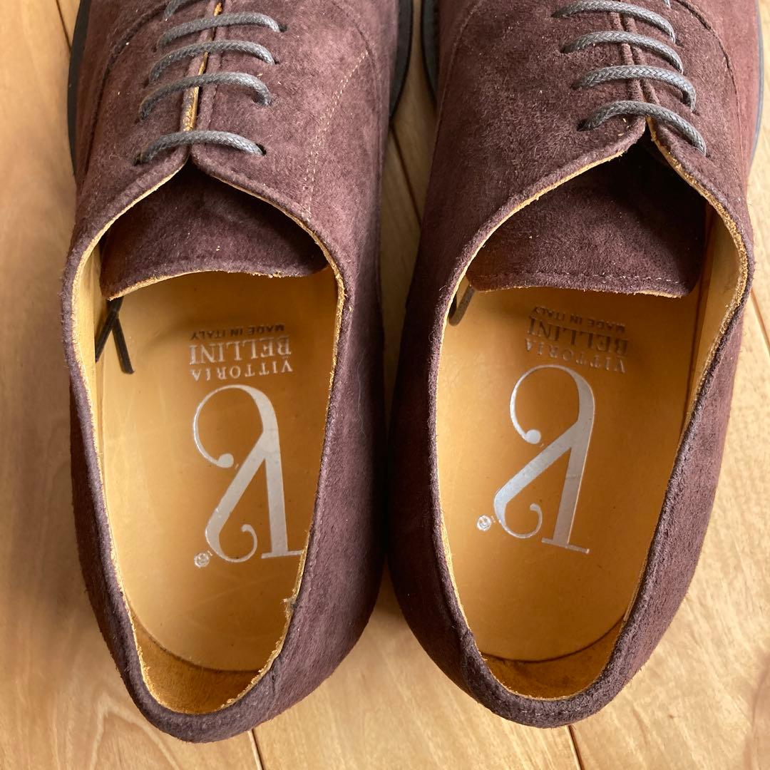 新品 イタリア製 スエード 革靴 メンズ 39 ブラウン カジュアル