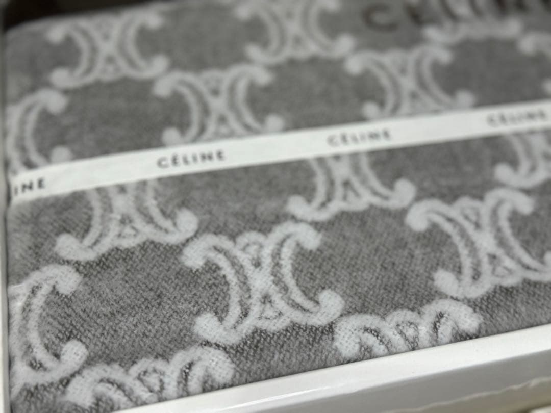 CELINE　セリーヌ　マカダム柄　綿ひざ掛け　ブランケット　毛布