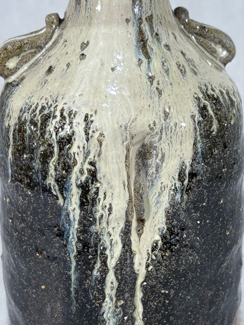 鏡山窯　井上東也作　唐津花入　美品　共箱　茶道具　送料込