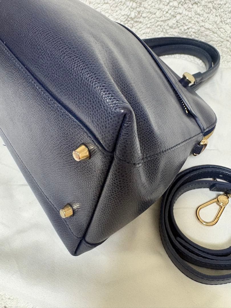 【美品】フルラ　パイパー　ネイビー　ハンドバッグ　ショルダーバッグ