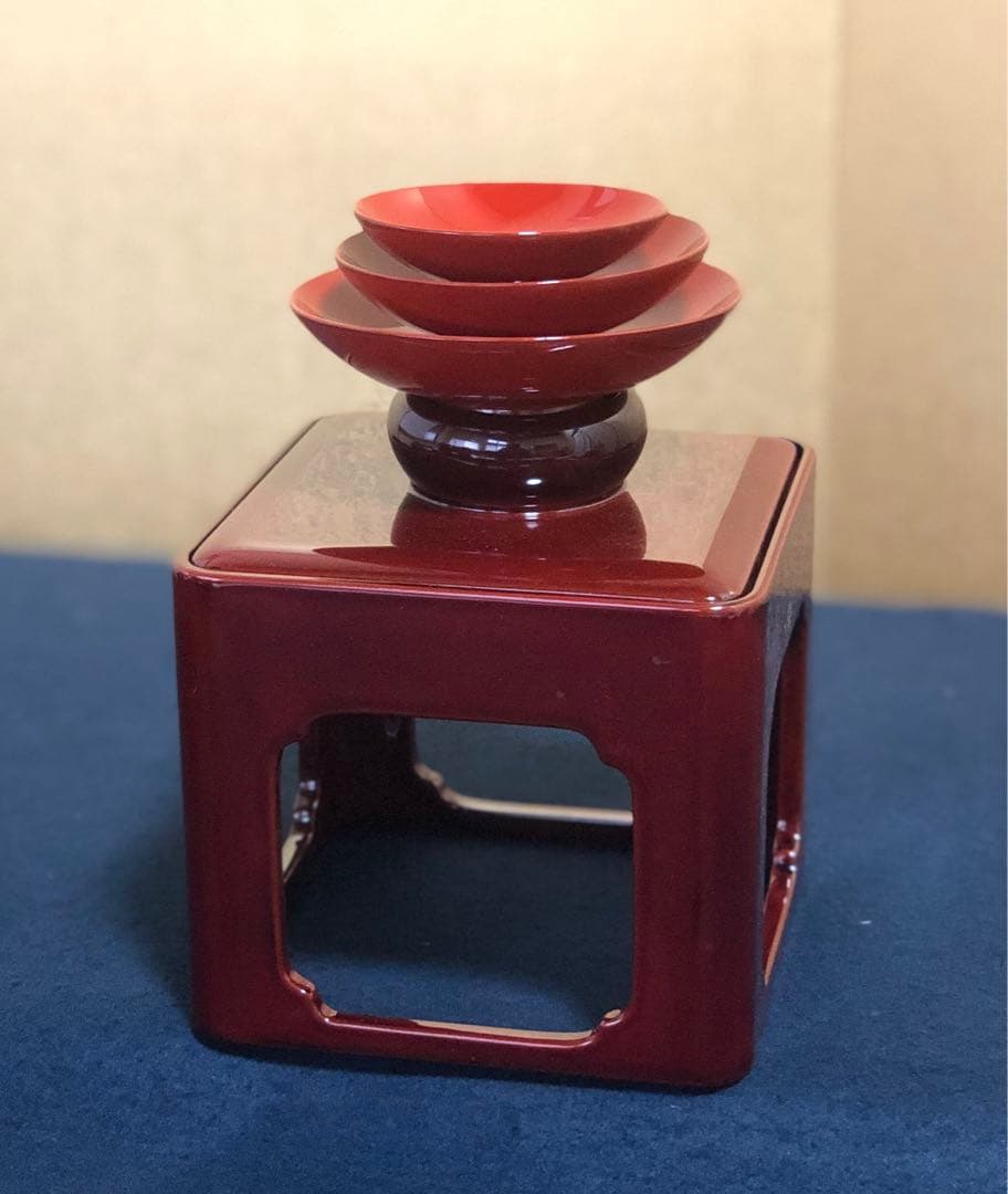 《R》溜塗 屠蘇器 木製漆器 合わせ箱　260120き5