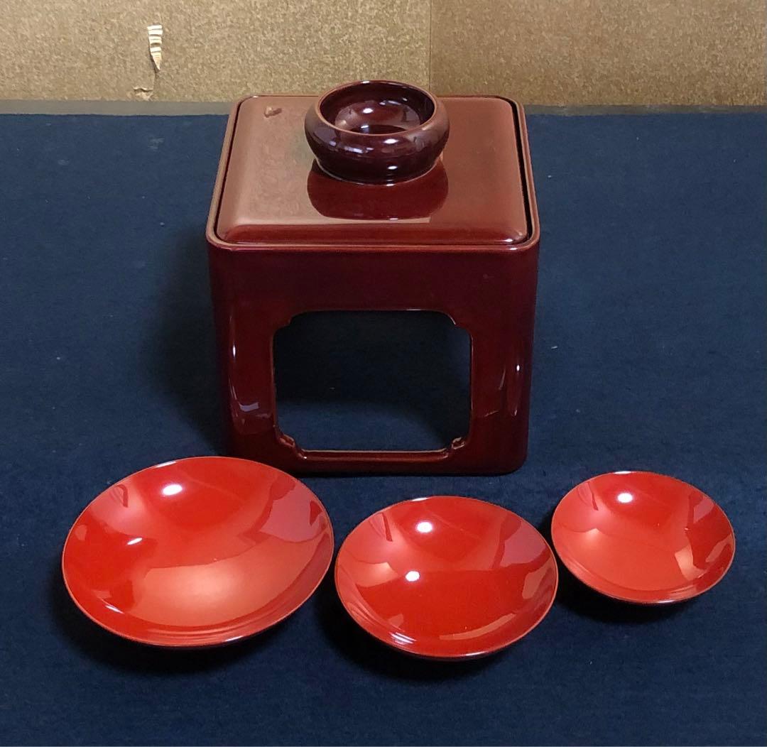 《R》溜塗 屠蘇器 木製漆器 合わせ箱　260120き5