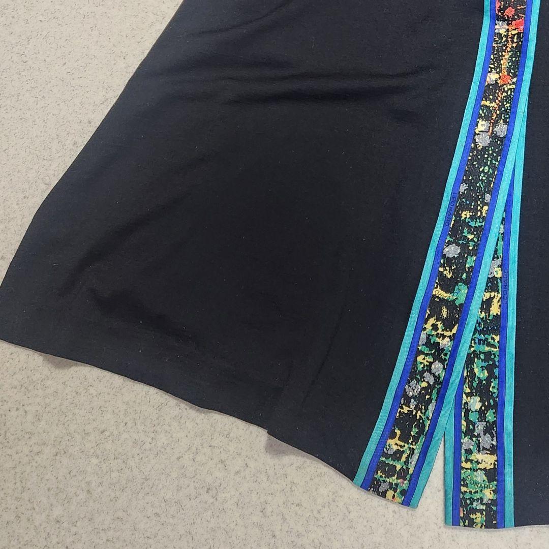 【大きいサイズL】レオナール カーディガン ワンピース トリム ウール 金ボタン