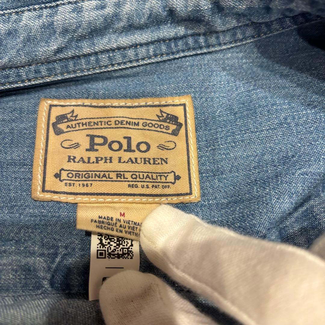 【ポロラルフローレン】　ワイドクロップドデニムシャツ　（Mサイズ）