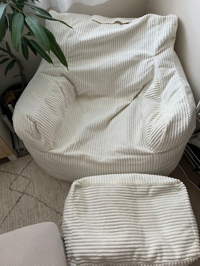 【ichi様】LOOSY HUGME 1人掛けビーズソファ オットマン付き