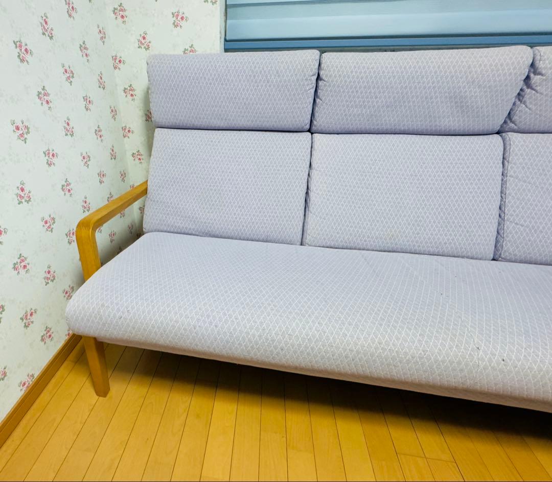 カリモク 3人掛ソファ WU4603 限定色(キルト・ラベンダー) 長椅子