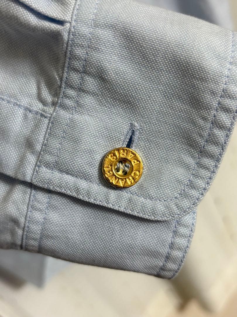 CHANEL ライトブルー ボタンダウンシャツ