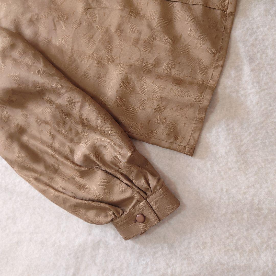 美品 クリスチャンディオール ピンタック　総柄 シルク 長袖 ブラウス М